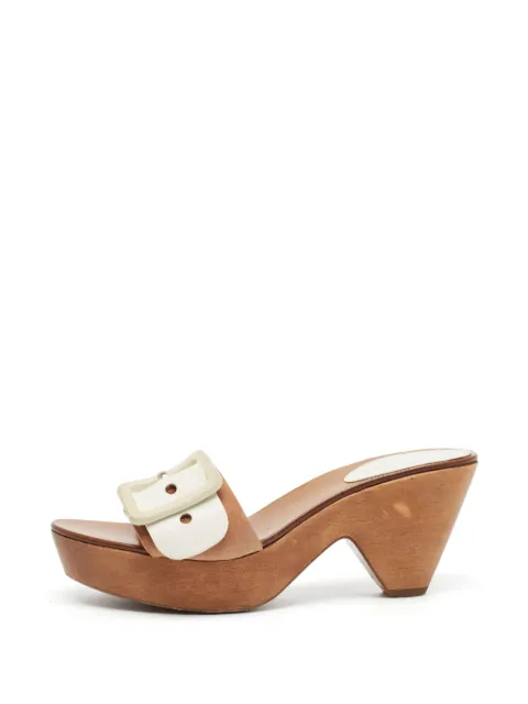 Sergio Rossi buckle-detail platform clogs White 1385998