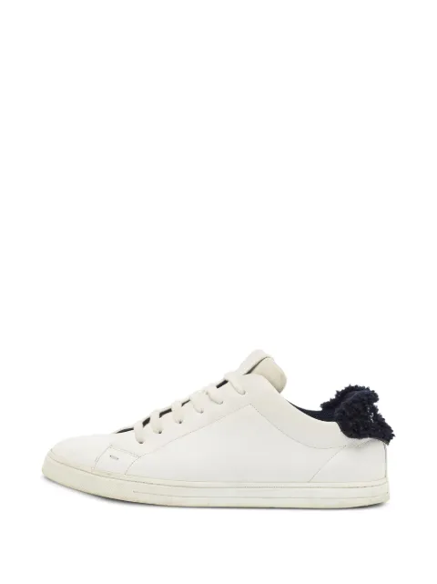 Fendi Pre-Owned Shearling-trim low-top sneakers White 1382945
