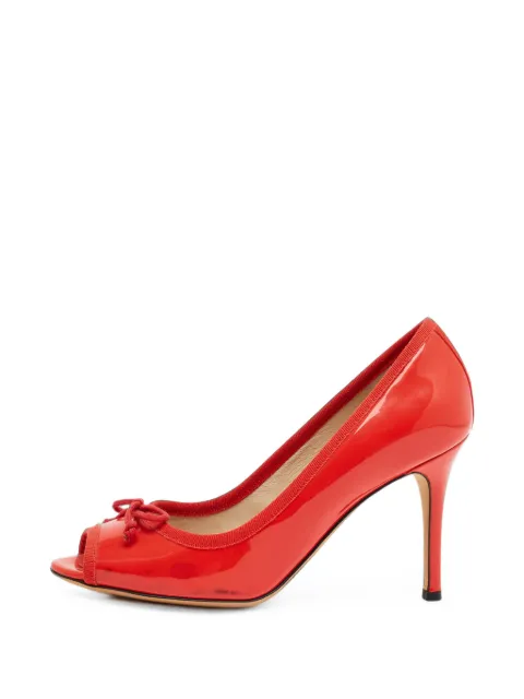 Dolce & Gabbana Pre-Owned bow-detail heeled pumps Red 1402939