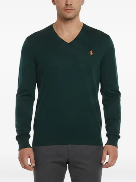 Polo Ralph Lauren Vintage embroidered-logo V-neck sweater Green 1400292