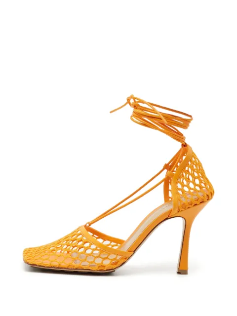 Bottega Veneta Pre-Owned Stretch square-toe sandals Orange 1397011