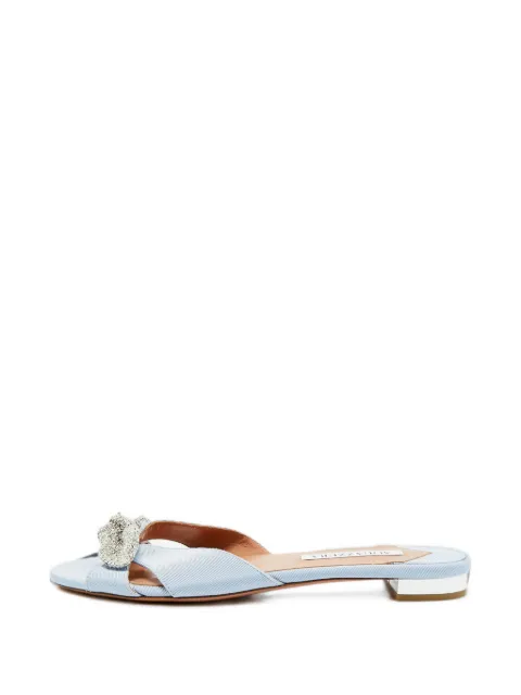 Aquazzura Very Bow denim-effect sandals Blue 1388214