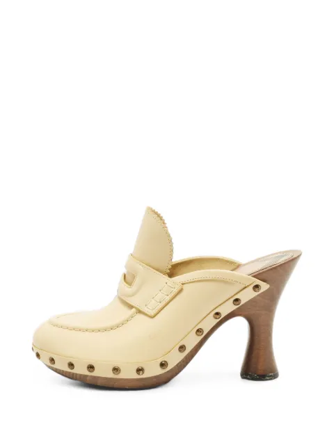Burberry Pre-Owned Porter stud-trimmed clogs Neutrals 1391889