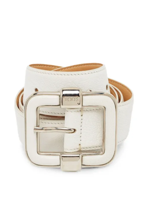 Tod's Vintage branded buckle belt White 1369754