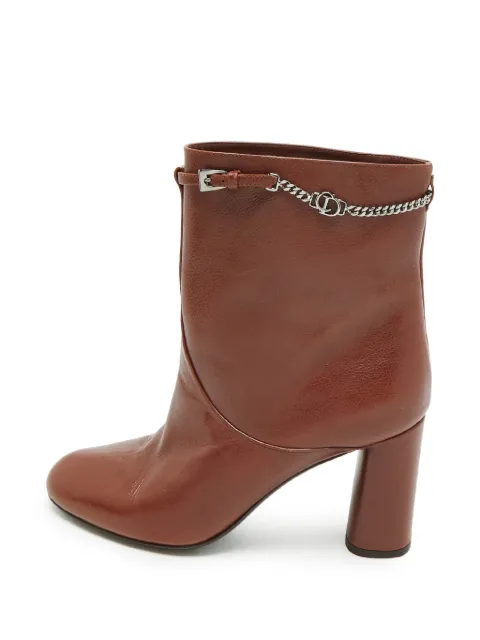 Christian Dior Pre-Owned Chic chain-link ankle boots Brown 1389613