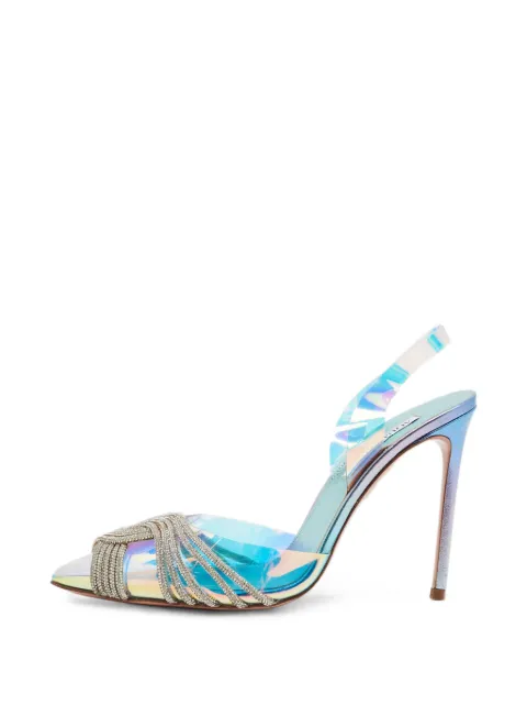 Aquazzura Gatsby crystal-embellished slingback pumps Blue 1385706