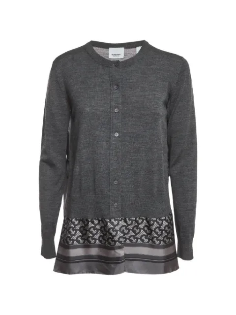 Burberry Pre-Owned monogram-printed scarf-panel cardigan Grey 1386900