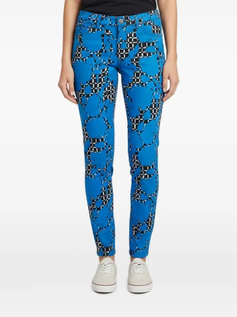 Balenciaga Pre-Owned 2014 abstract-print skinny jeans Blue 1384233