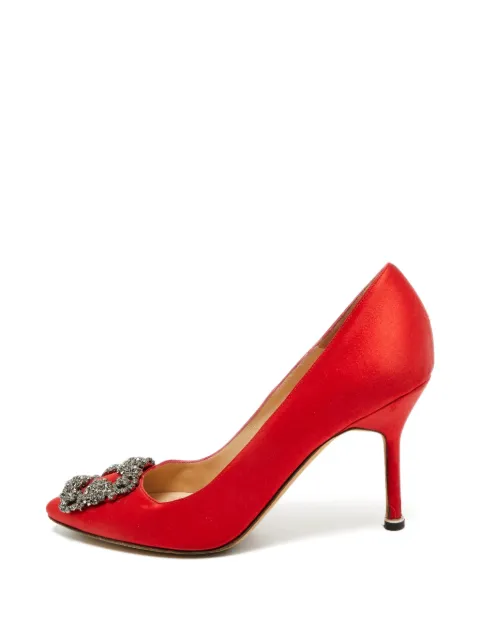 Manolo Blahnik Hangisi buckle heeled pumps Red 1381238