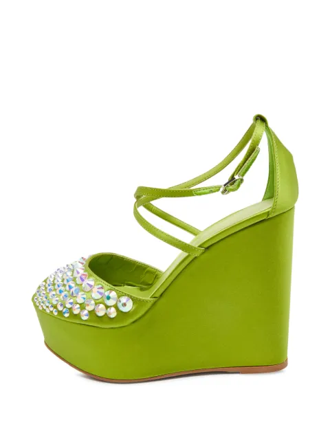 Le Silla crystal-embellished wedge sandals Green 1375746
