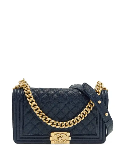 CHANEL Pre-Owned Boy quilted shoulder bag Blue 1288855