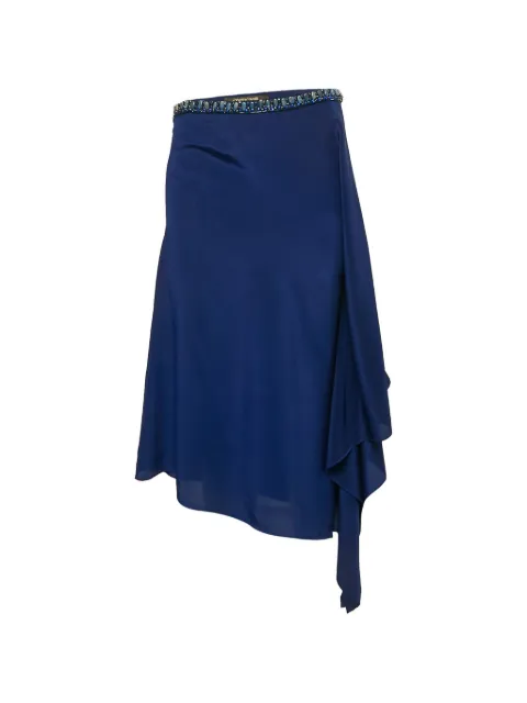 Roberto Cavalli Vintage midi embellished handkerchief-hem skirt Blue 1148847
