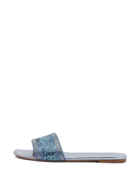 Christian Dior Pre-Owned Dway crystal-embellished slides Blue 1403529