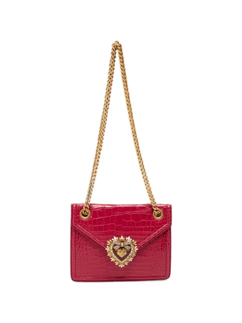 Dolce & Gabbana Pre-Owned Devotion crocodile-effect shoulder bag Red 1400955