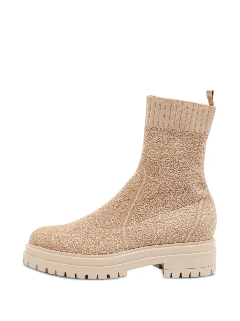 Gianvito Rossi Martis ribbed combat boots Neutrals 1401814