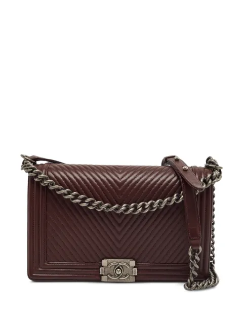 CHANEL Pre-Owned Boy chevron shoulder bag Brown 1399517