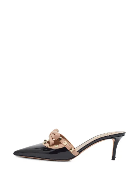 Valentino Garavani Pre-Owned Rockstud bow mules Black 1387736