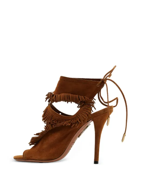 Aquazzura fringe ankle-strap sandals Brown 1384273