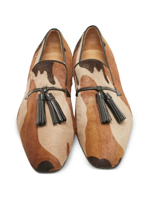 Christian Louboutin Pre-Owned tassel camouflage-print loafers Brown 1155672