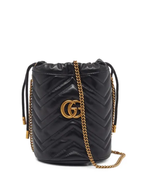 Gucci Pre-Owned GG Marmont matelassé bucket bag Black 1402941
