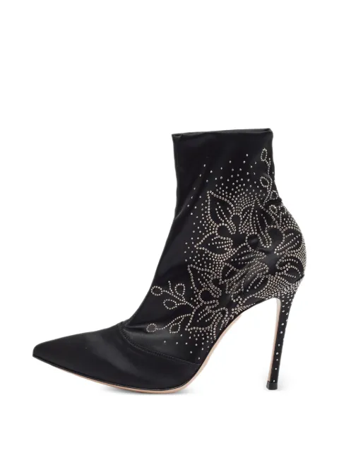 Gianvito Rossi Flore crystal-embellished ankle boots Black 1384440