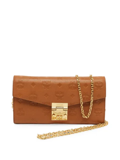 MCM Pre-Owned Patricia Laurel Lock wallet on chain Brown 1397777