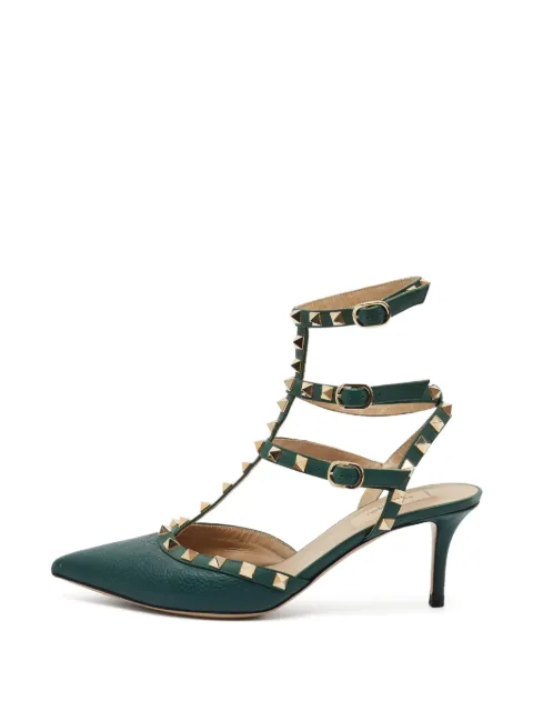 Valentino Garavani Pre-Owned Rockstud caged pumps Green 1403289