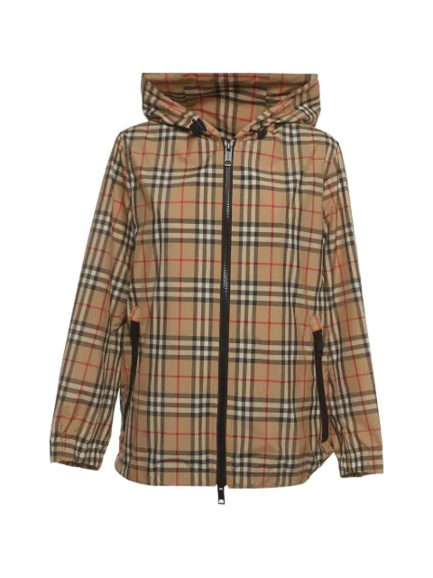 Burberry Pre-Owned Vintage Check pattern hooded jacket Neutrals 1397997