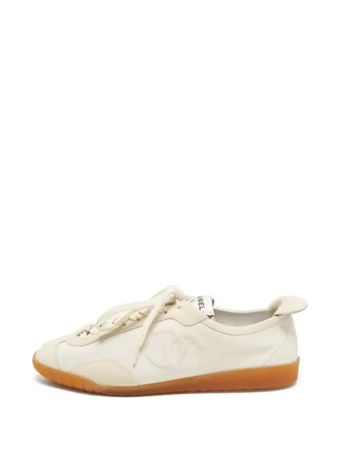 CHANEL Pre-Owned interlocking CC-logo sneakers Neutrals 1394875