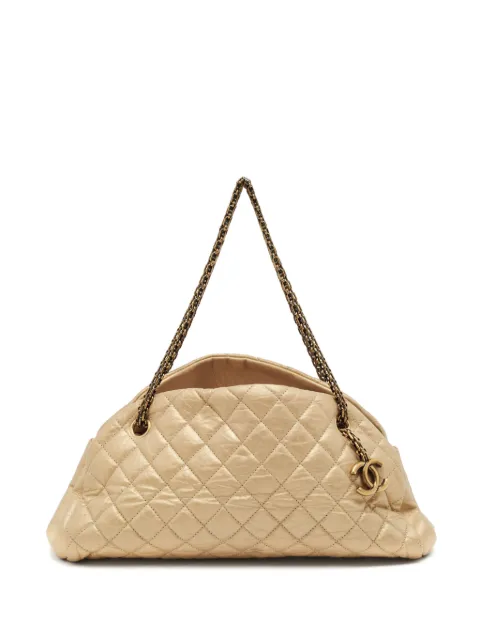 CHANEL Pre-Owned 2011 Just Mademoiselle quilted tote bag Gold 1386606