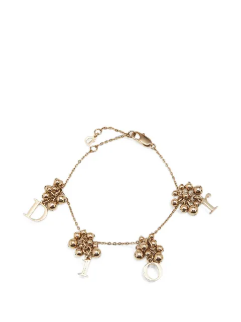 Christian Dior Pre-Owned Galliano logo charm bracelet Gold 1392240