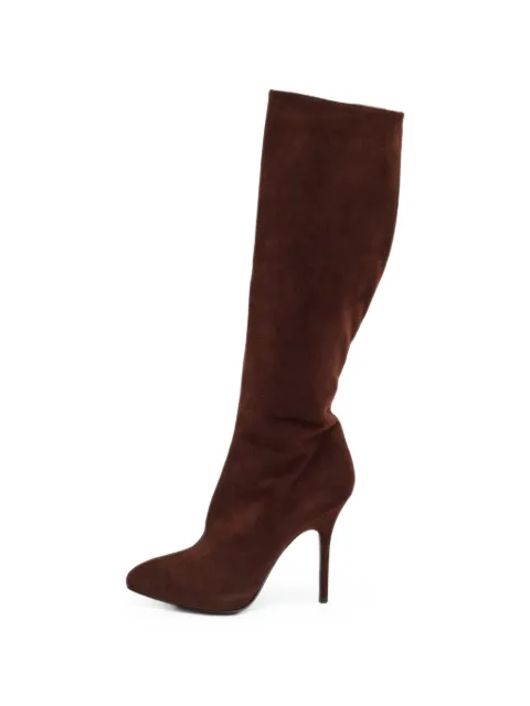 Christian Dior Pre-Owned pointed-toe knee-high boots Brown 1399930