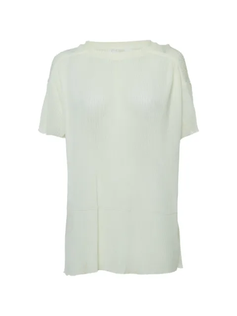 Chloé Pre-Owned ribbed-knit short-sleeve oversized T-shirt White 1387758