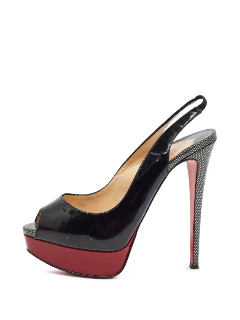 Christian Louboutin Pre-Owned Lady Peep slingback sandals Black 1402714