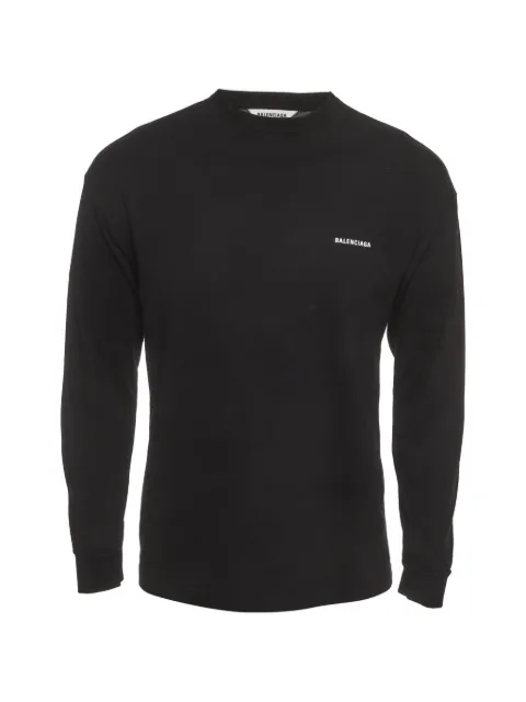 Balenciaga Pre-Owned logo-print crew-neck T-shirt Black 1390694