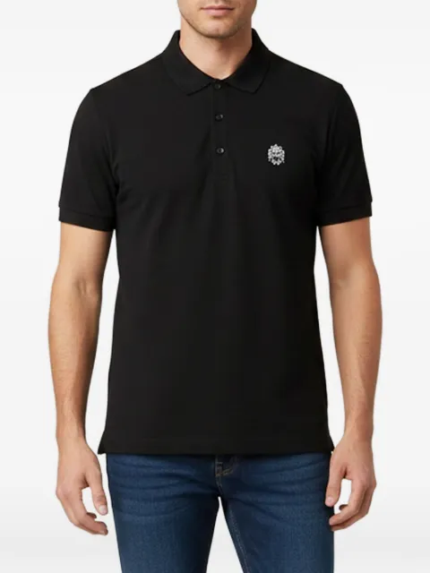Dolce & Gabbana Pre-Owned crest embroidered polo shirt Black 1399278
