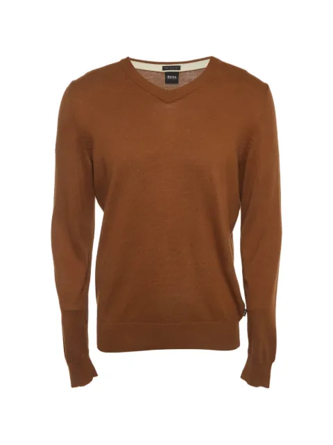 BOSS Pacello V-neck sweater Brown 1387203