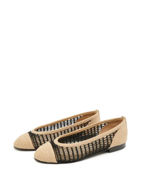 CHANEL Pre-Owned CC crochet ballet flats Neutrals 1383936
