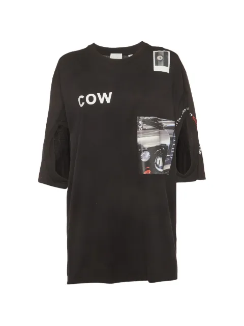 Burberry Pre-Owned graphic-print sleeve-cutout T-shirt Black 1387340