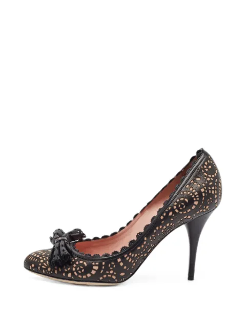 Christian Dior Pre-Owned bow-detail heeled pumps Black 1388602