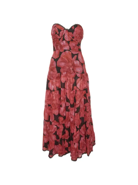 Charo Ruiz Ibiza Ambar floral-print strapless maxi dress Red 1386347