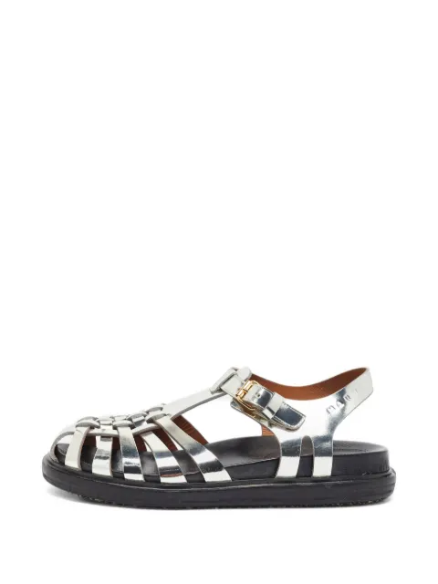 Marni Pre-Owned Fisherman woven sandals Silver 1392000