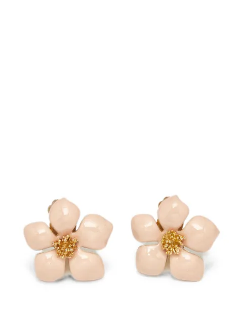 Carolina Herrera Vintage flower enamel earrings Gold 1378363