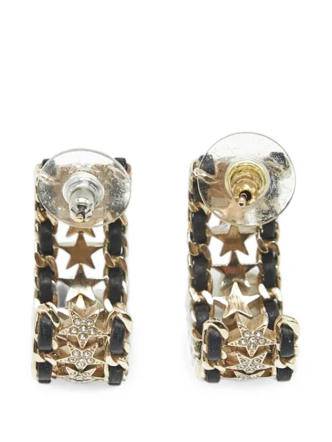 CHANEL Pre-Owned CC star hoop earrings Gold 1390263