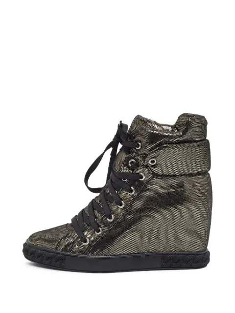 Casadei Vintage Renna wedge-heel high-top sneakers Gold 1386329