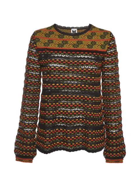 Missoni Pre-Owned floral striped intarsia knit top Black 1381543