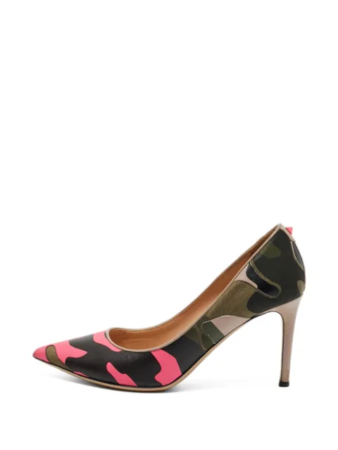 Valentino Garavani Pre-Owned Psychedelic camouflage canvas pumps Green 1382036
