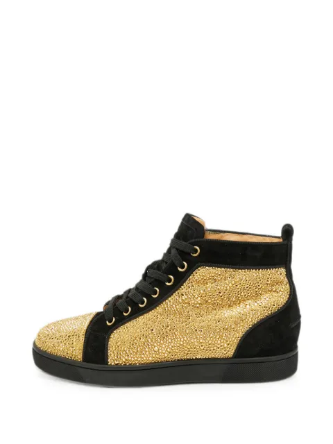 Christian Louboutin Pre-Owned Louis crystal-embellished sneakers Black 1383306