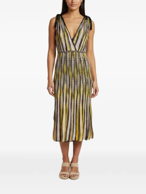 Missoni Pre-Owned patterned sleeveless midi dress Yellow 1381515