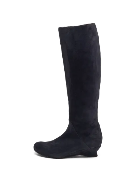 Bottega Veneta Pre-Owned suede knee-length boots Blue 1398681